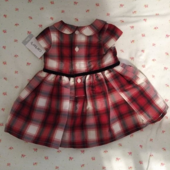 Carters Infants Baby Christmas Plaid Dress 3m - Picture 2 of 3